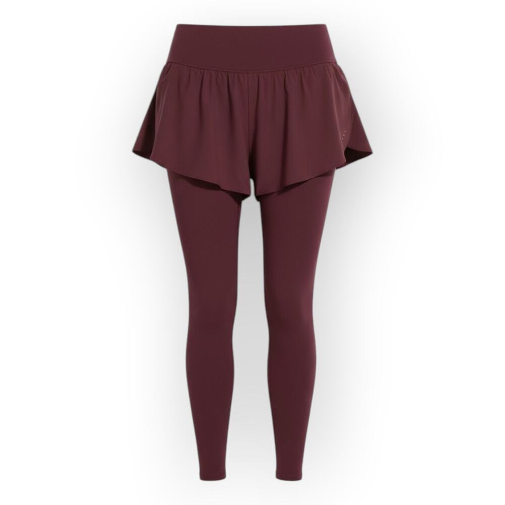 Halara Burgundy High Waisted Shorts Legging Reflective Pocket L 7/8 - Athleisure